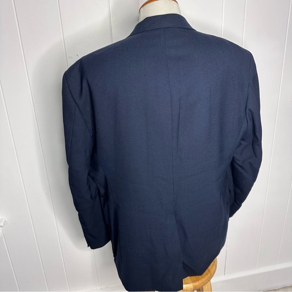 Vintage Stafford Gold Button Navy Hopsack Blazer - Picture 11 of 11